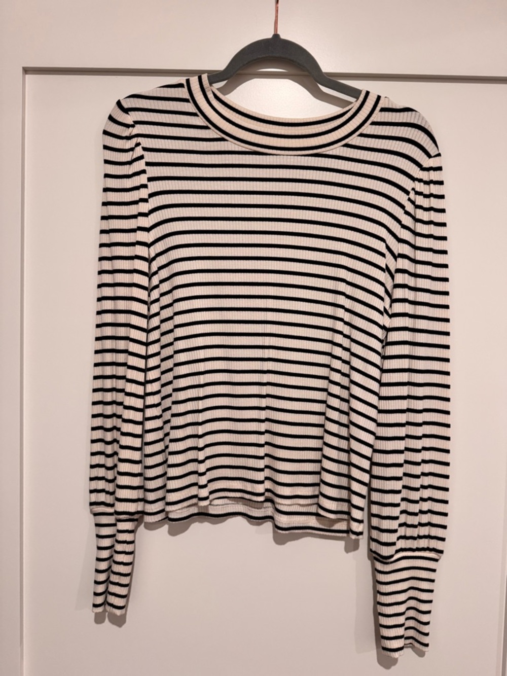 Z SUPPLY Striped Long-Sleeve Crewneck Top - Black & White
